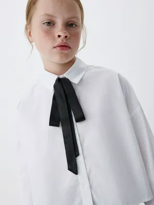 Укороченная блузка из смесового модала для девочек, арт. 3441