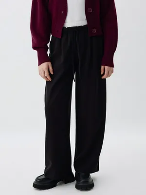 Широкие брюки с двойным поясом для девочек, арт. 3442