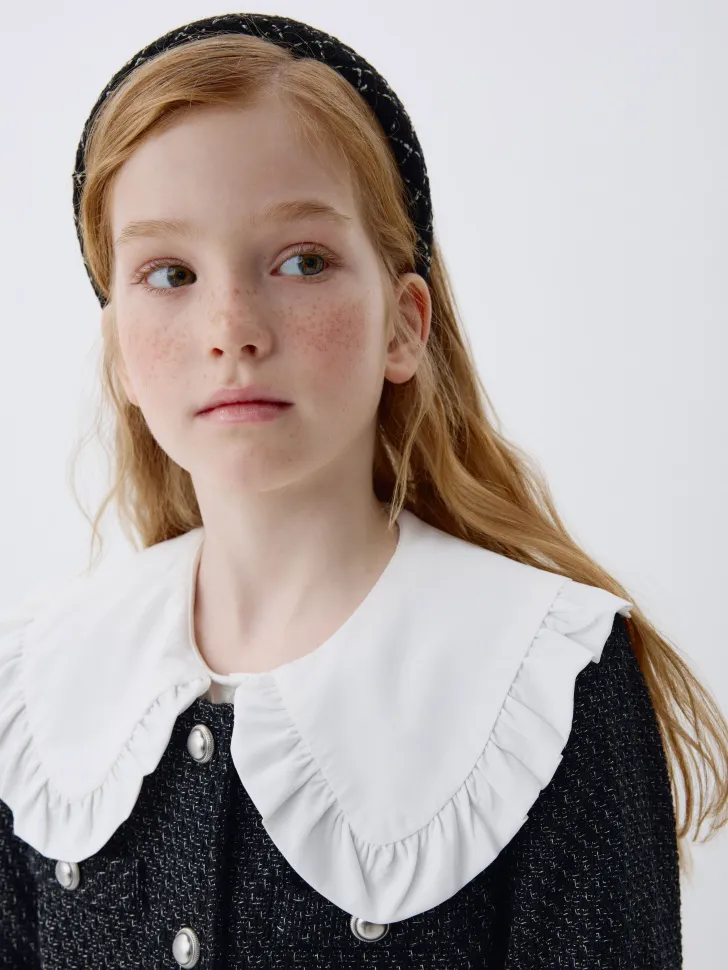 Твидовый ободок для волос для девочек, черный, арт. 3444