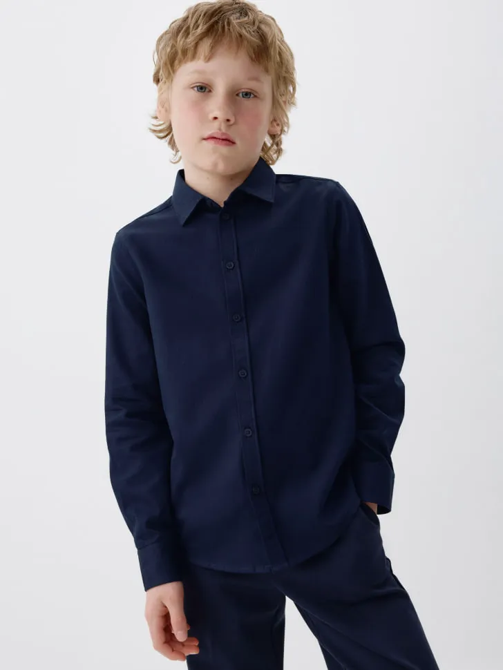 Классическая рубашка для мальчиков, синий, арт. 3449