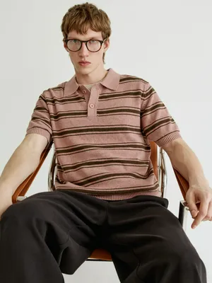 Вязаное поло SELA в полоску, арт. 34505