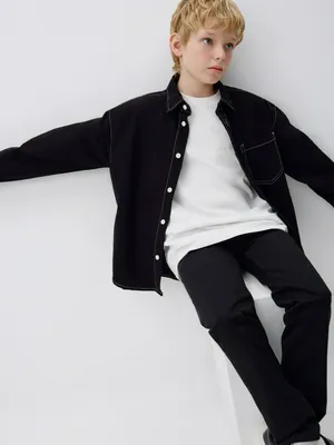 Джинсовая рубашка оверсайз для мальчиков, арт. 3457