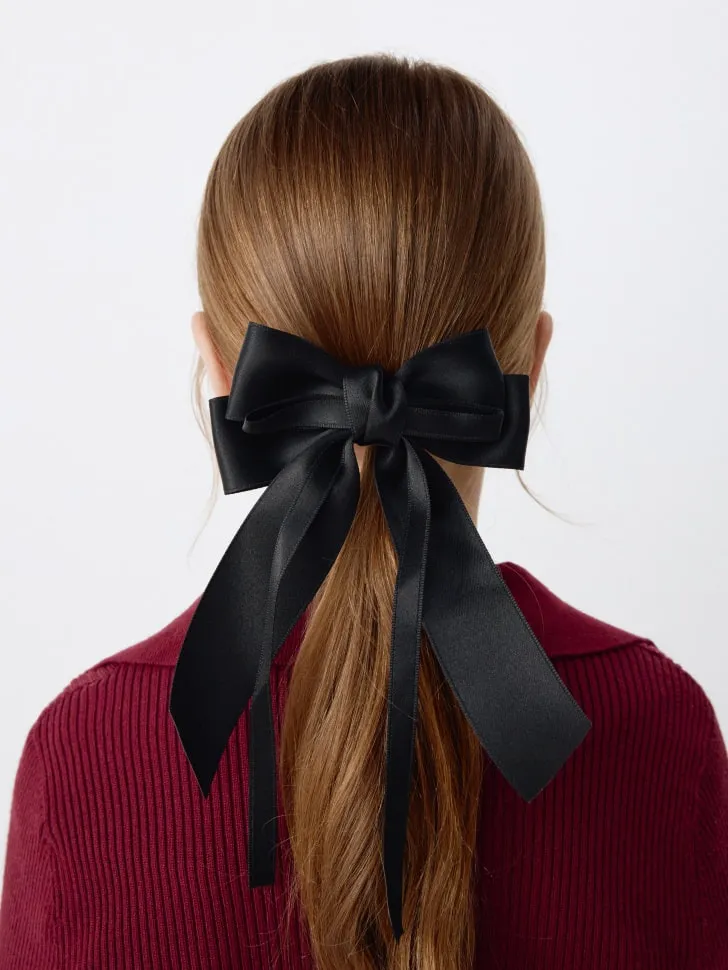 Заколка для волос с бантом для девочек, черный, арт. 3458