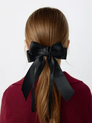 Заколка для волос с бантом для девочек, черный, арт. 3458