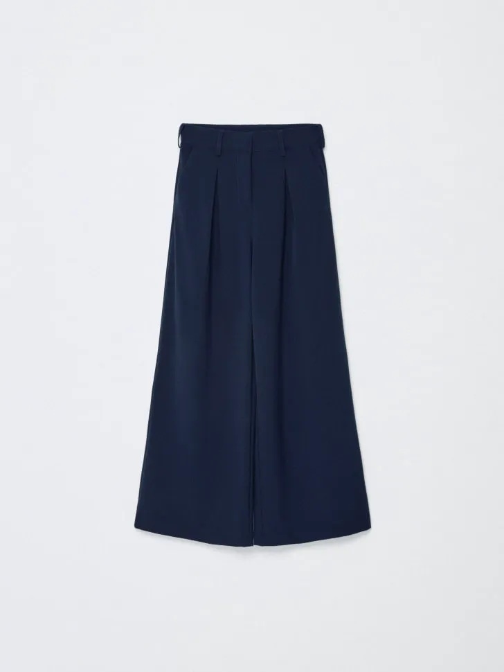 Широкие костюмные брюки для девочек, синий, арт. 3459