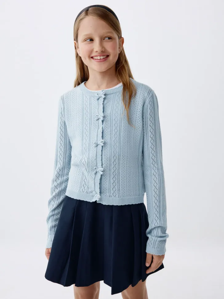 Кардиган с бантиками для девочек, арт. 3460