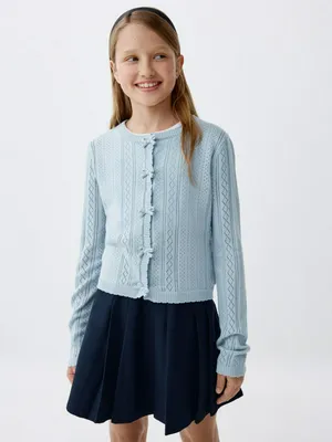 Кардиган с бантиками для девочек, арт. 3460