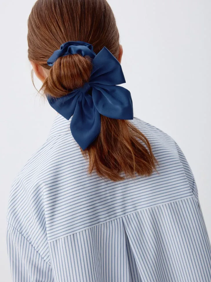 Резинка для волос с бантом для девочек, синий, арт. 3464