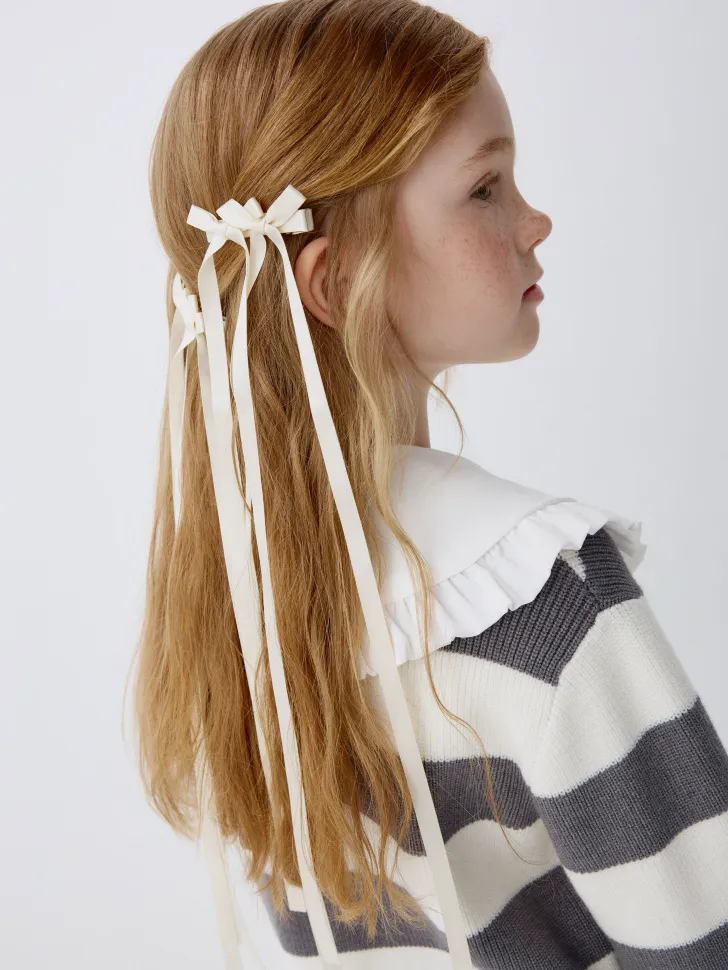 Набор заколок для волос с бантиками для девочек, бежевый, арт. 3467