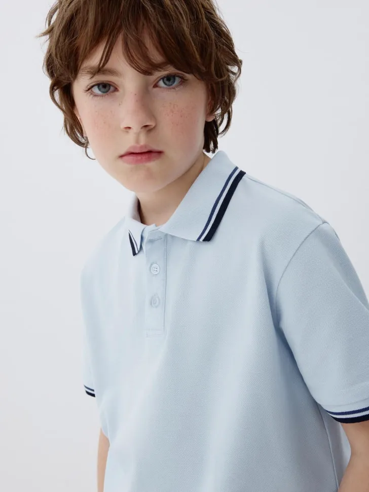 Поло с коротким рукавом для мальчиков, голубой, арт. 3479