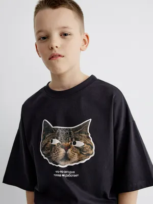 Футболка SELA оверсайз с принтом для мальчиков, арт. 35085