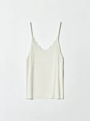 Домашний топ Sela с кружевом, арт. 35091