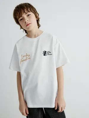 Футболка SELA оверсайз с принтом для мальчиков, арт. 35136