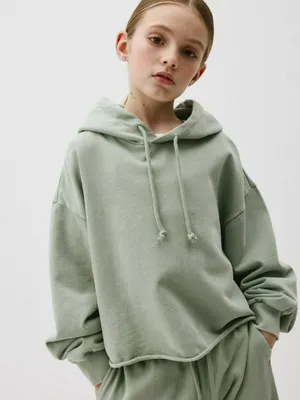 Укороченное худи оверсайз для девочек, арт. 3514