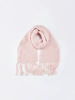 Шарф SELA крупной вязки с бахромой, арт. 35146