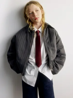 Бомбер SELA в полоску с воротником, арт. 35221