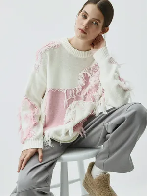 SELA Вязаный джемпер с рваным эффектом, арт. 35231