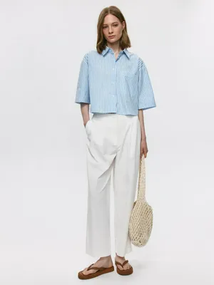 Укороченные брюки SELA из хлопка, арт. 35405