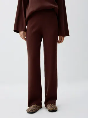 Вязаные брюки в рубчик, арт. 3557