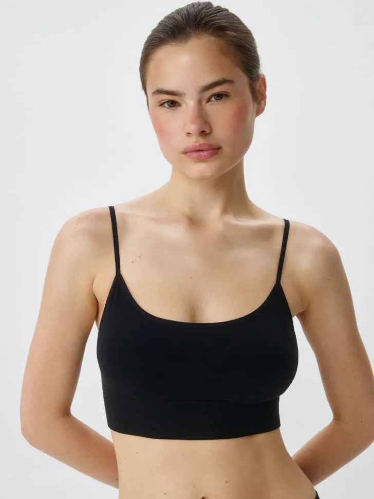 Базовый бесшовный бюстгальтер-топ, черный, арт. 3562