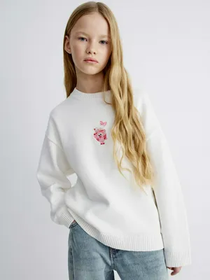 Вязаный джемпер SELA Смешарики для девочек, арт. 35634