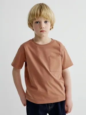 Футболка SELA Базовая с карманом детская, арт. 35676