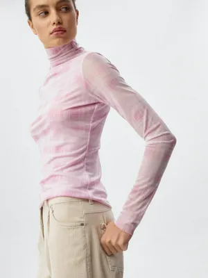 Лонгслив из трикотажной сетки с принтом, арт. 3568