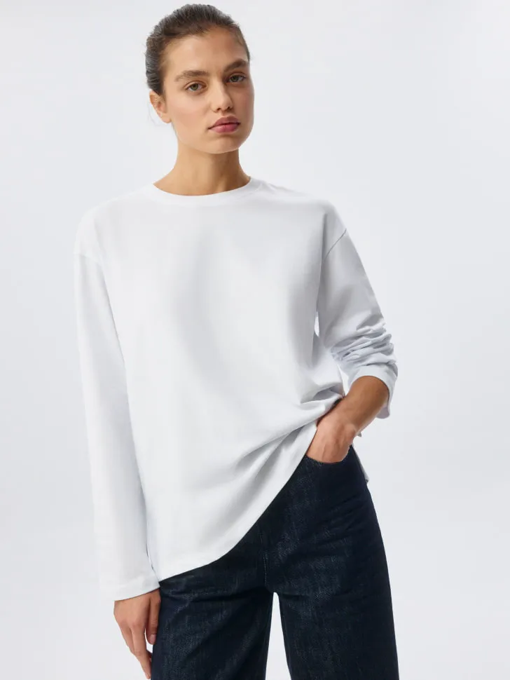 Лонгслив Анна Оверсайз, белый, арт. 3569