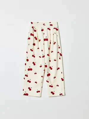 Трикотажные брюки Sela с принтом вишен для девочек, арт. 35798