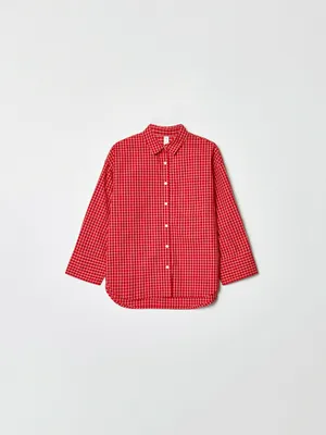 Рубашка оверсайз SELA в клетку для девочек, арт. 35805