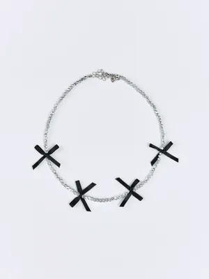 Цепочка SELA серебристая с бантиками для девочек, арт. 35818