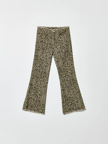 Джинсы Sela Bootcut леопардовые для девочек, разноцветный, арт. 35820