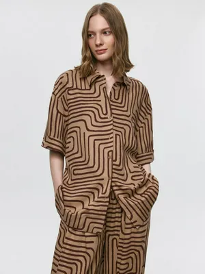 Рубашка оверсайз из 100% вискозы, арт. 3595