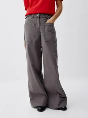 Широкие брюки с накладными карманами, арт. 3598