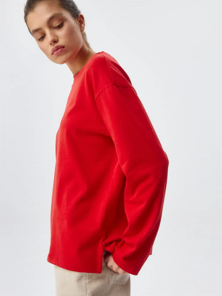 Лонгслив ANNA OVERSIZE FIT, красный, арт. 3612