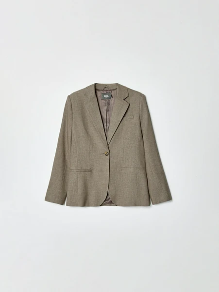 Классический жакет SELA с содержанием шерсти, коричневый, арт. 36291