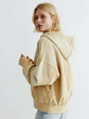 Женское зип-худи оверсайз SELA с эффектом кислотной стирки, арт. 36395