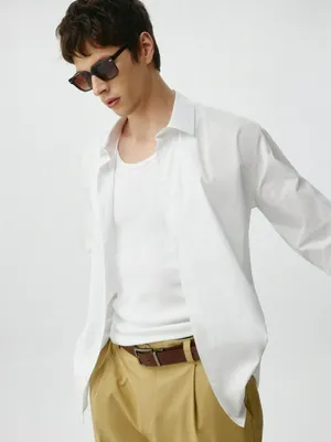 Приталенная рубашка из поплина, арт. 3655