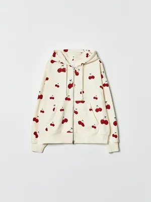 Толстовка Sela оверсайз с принтом 'Вишни' для девочек, арт. 36603