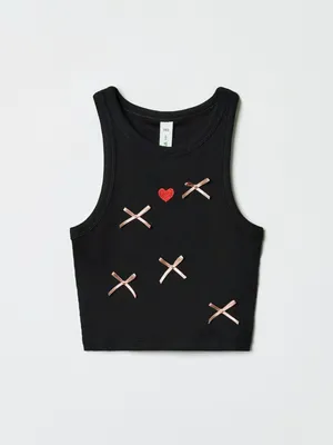 Топ SELA укороченный с вышивкой и бантиками, арт. 36613