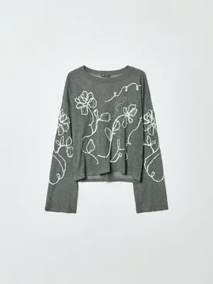 Джемпер Sela укороченный с вышивкой, арт. 36689