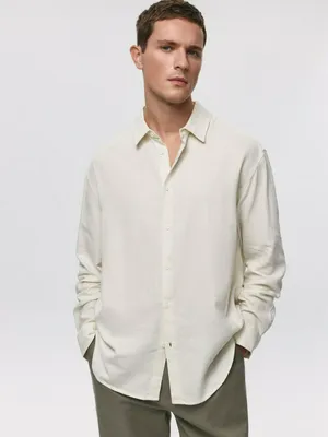 Рубашка из смесового льна и вискозы, арт. 3676