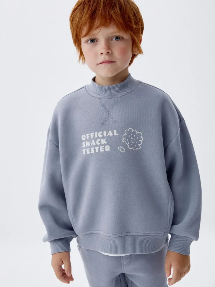 Свитшот с воротником для мальчиков, голубой, арт. 3693