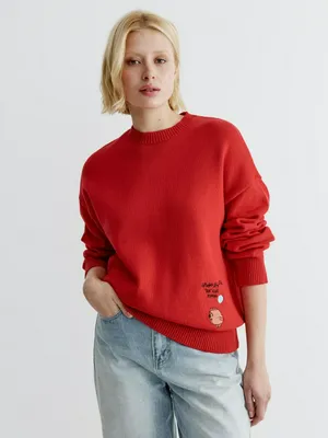 Вязаный джемпер с вышивкой SELA x Союзмультфильм, арт. 36991