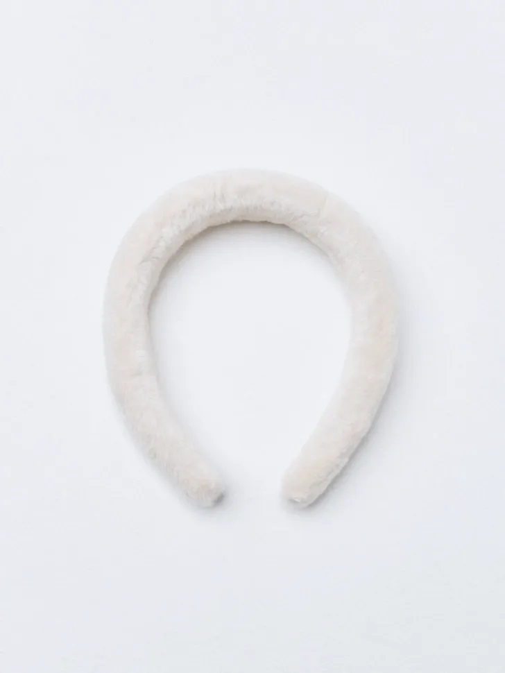 Пушистый ободок для девочек, белый, арт. 3705