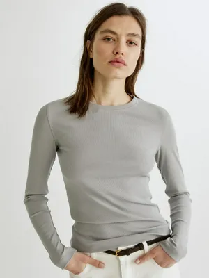 Лонгслив Sela приталенный в рубчик, арт. 37058