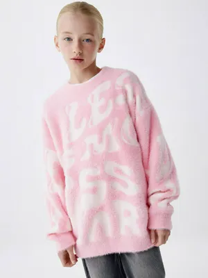 Пушистый джемпер с принтом, арт. 3706