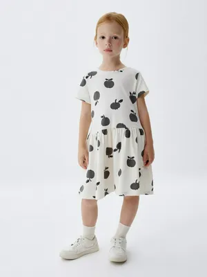 Трикотажное платье с принтом для девочек, арт. 3714