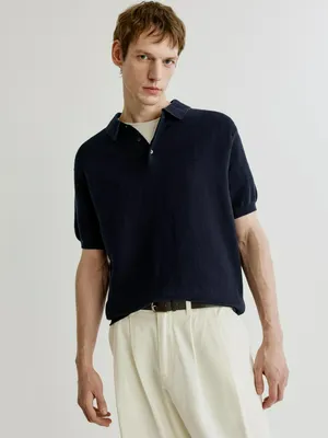 Поло вязаное Sela с коротким рукавом, арт. 37282