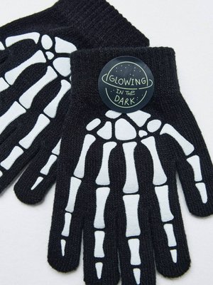 Перчатки со светящимся в темноте принтом Halloween детские, арт. 3733